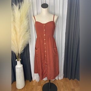 Rust smocked dress